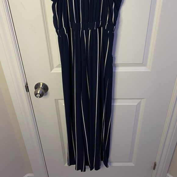 Navy and White Striped Romper - Picture 3 of 4